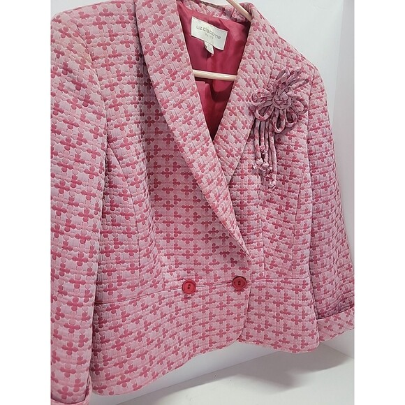 Liz Claiborne 90s Vtg Women's‎ Long Sleeve Pink Button Up Blazer Sz 8 - Picture 6 of 13